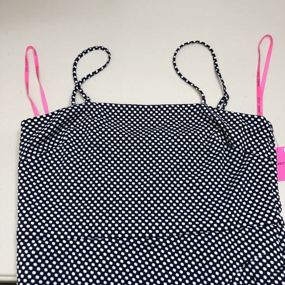 Betsey Johnson Women’s T-length Polka Dot Ruched Faux Wrap Dress Zipper Sz 12 - Picture 7 of 10